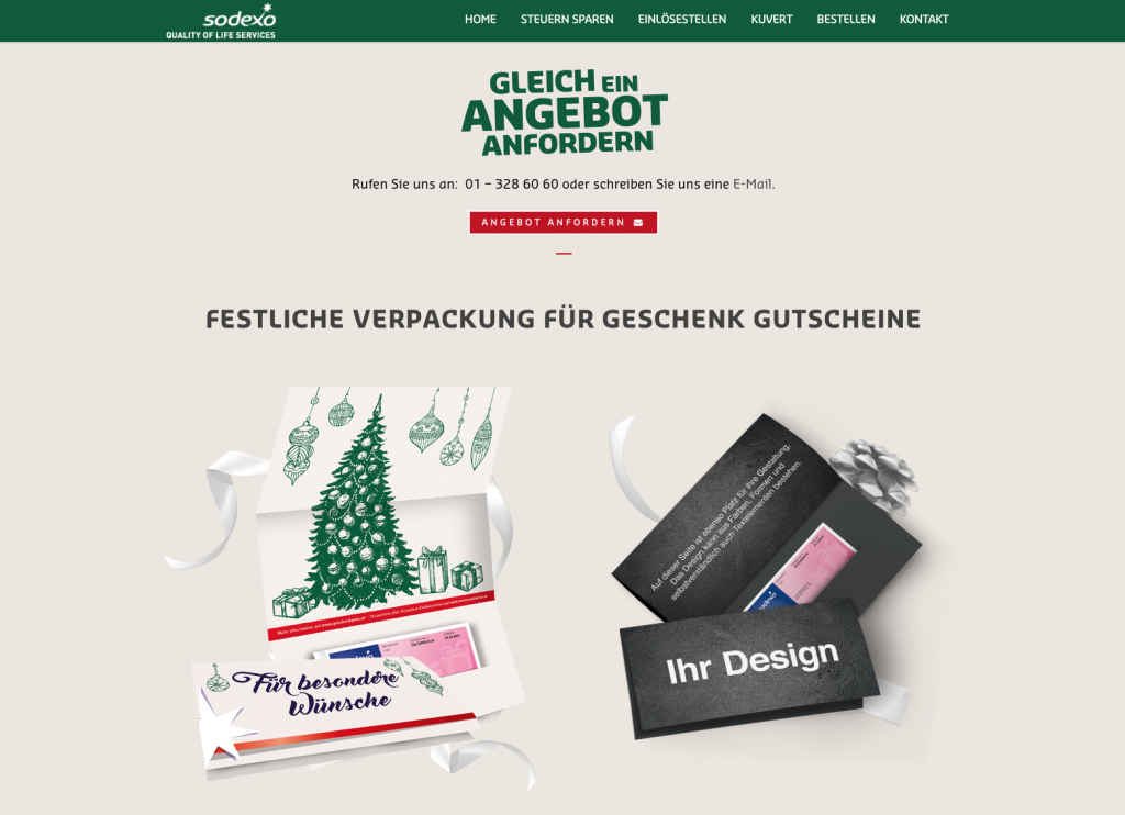 Sodexo Geschenkpass Landing Page